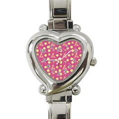 Yellow Flowers Dress Heart Italian Charm Watch