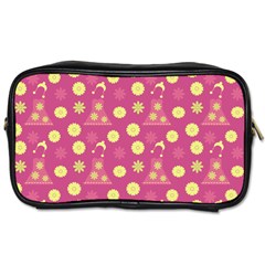 Yellow Flowers Dress Toiletries Bags