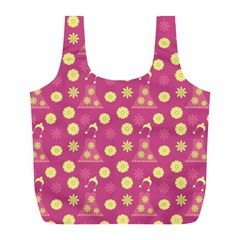 Yellow Flowers Dress Full Print Recycle Bags (l)  by snowwhitegirl
