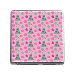 Green Dress Pink Memory Card Reader (square)