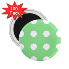 Lime Dot 2 25  Magnets (100 Pack)  by snowwhitegirl