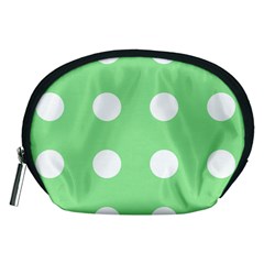 Lime Dot Accessory Pouches (medium) 