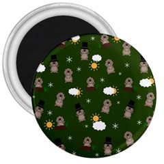 Groundhog Day Pattern 3  Magnets