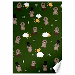 Groundhog Day Pattern Canvas 24  x 36 