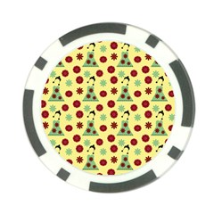 Green Dress Yellow Poker Chip Card Guard