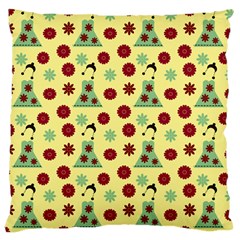 Green Dress Yellow Large Cushion Case (two Sides)