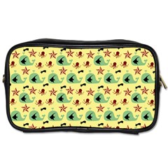 Yellow Sea Whales Toiletries Bags by snowwhitegirl