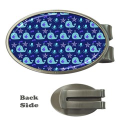 Blue Sea Whales Money Clips (oval)  by snowwhitegirl