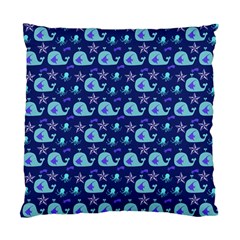 Blue Sea Whales Standard Cushion Case (one Side)