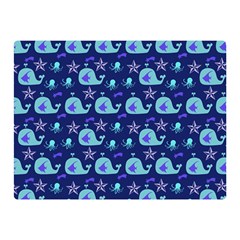 Blue Sea Whales Double Sided Flano Blanket (mini) 