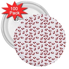 Red Cherries 3  Buttons (100 Pack)  by snowwhitegirl