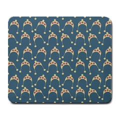 Teal Beige Hats Large Mousepads by snowwhitegirl