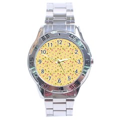 Hats Pink Beige Stainless Steel Analogue Watch by snowwhitegirl