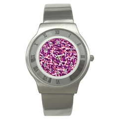 Pink Camo Stainless Steel Watch