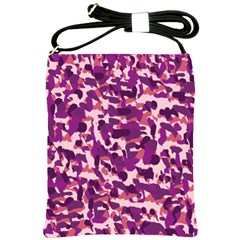 Pink Camo Shoulder Sling Bags by snowwhitegirl