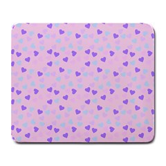 Blue Pink Hearts Large Mousepads by snowwhitegirl