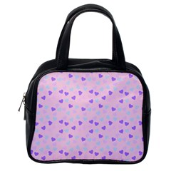 Blue Pink Hearts Classic Handbags (one Side)