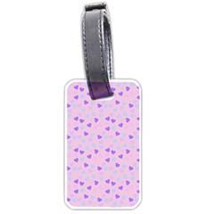 Blue Pink Hearts Luggage Tags (one Side) 