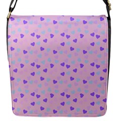 Blue Pink Hearts Flap Messenger Bag (s) by snowwhitegirl