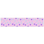 Blue Pink Hearts Small Flano Scarf Front