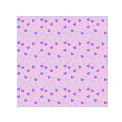 Blue Pink Hearts Small Satin Scarf (square) by snowwhitegirl