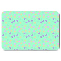 Minty Hearts Large Doormat  by snowwhitegirl