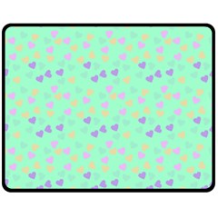 Minty Hearts Fleece Blanket (medium) 