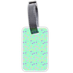 Minty Hearts Luggage Tags (one Side)  by snowwhitegirl