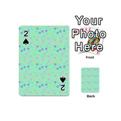 Minty Hearts Playing Cards 54 (mini)  by snowwhitegirl