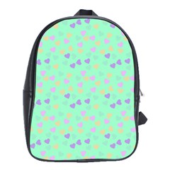 Minty Hearts School Bag (xl) by snowwhitegirl