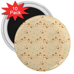 Winter Hats Beige 3  Magnets (10 Pack) 