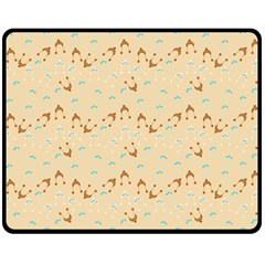 Winter Hats Beige Double Sided Fleece Blanket (medium)  by snowwhitegirl