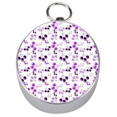 Purple Cherries Silver Compasses by snowwhitegirl