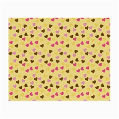 Beige Hearts Small Glasses Cloth (2-side) by snowwhitegirl