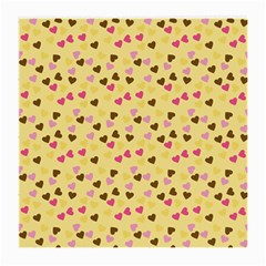 Beige Hearts Medium Glasses Cloth by snowwhitegirl