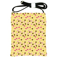 Beige Hearts Shoulder Sling Bags