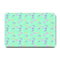 Mint Heart Cherries Small Doormat  by snowwhitegirl