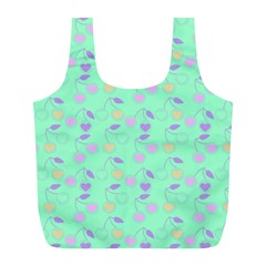 Mint Heart Cherries Full Print Recycle Bags (l)  by snowwhitegirl