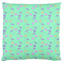 Mint Heart Cherries Standard Flano Cushion Case (one Side) by snowwhitegirl