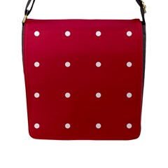 Red Dot Flap Messenger Bag (l)  by snowwhitegirl