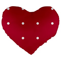 Red Dot Large 19  Premium Flano Heart Shape Cushions by snowwhitegirl