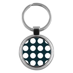 Big Dot Teal Blue Key Chains (round) 