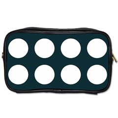 Big Dot Teal Blue Toiletries Bags 2-side