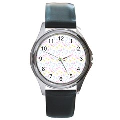 Pastel Hats Round Metal Watch