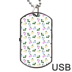 Green Cherries Dog Tag Usb Flash (two Sides)