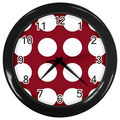 Big Dot Red Wall Clocks (black)