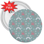 Music Stars Sky Blue 3  Buttons (10 pack)  Front