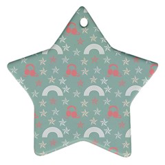 Music Stars Sky Blue Star Ornament (two Sides)