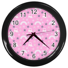 Music Star Pink Wall Clocks (black)