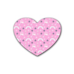 Music Star Pink Heart Coaster (4 Pack) 